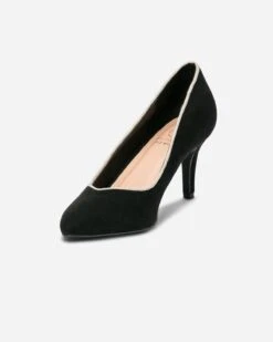 Escarpin Noir Suédé éco-conçu à Bord Doré Et Bout Pointu 12 Escarpin Noir Suédé éco-conçu à Bord Doré Et Bout Pointu -Caprices Chaussures Boutique WWWERM 10383990068 2