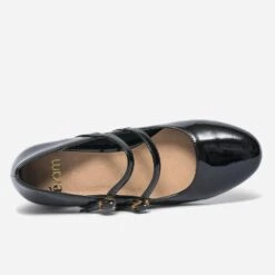 Babies à Talon Noir Verni à Double Bride -Caprices Chaussures Boutique WWWERM 10383990079 4