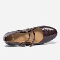 Babies à Talon Bordeaux Verni à Double Bride 12 Babies à Talon Bordeaux Verni à Double Bride -Caprices Chaussures Boutique WWWERM 10383990080 4