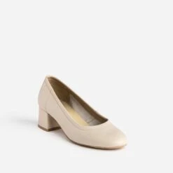 Escarpin Beige Clair En Cuir -Caprices Chaussures Boutique WWWERM 10383990085 1