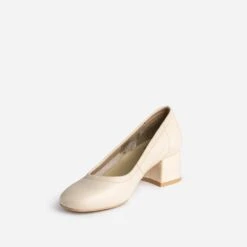 Escarpin Beige Clair En Cuir -Caprices Chaussures Boutique WWWERM 10383990085 2