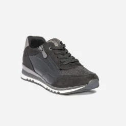 Tennis MARCO TOZZI Noire Et Gris Foncé Métallisé -Caprices Chaussures Boutique WWWERM 10384320021 1
