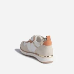 Tennis TEXTO Blanche, Beige, Terracotta Et Or -Caprices Chaussures Boutique WWWERM 10384320030 3