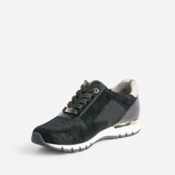 Tennis CAPRICE Noire En Cuir Et Textile Pailleté 10 Tennis CAPRICE Noire En Cuir Et Textile Pailleté -Caprices Chaussures Boutique WWWERM 10384320049 2