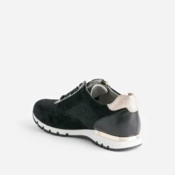 Tennis CAPRICE Noire En Cuir Et Textile Pailleté 11 Tennis CAPRICE Noire En Cuir Et Textile Pailleté -Caprices Chaussures Boutique WWWERM 10384320049 3