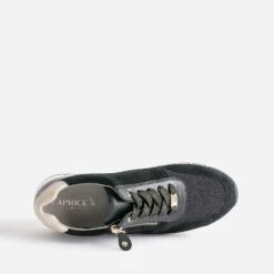 Tennis CAPRICE Noire En Cuir Et Textile Pailleté 12 Tennis CAPRICE Noire En Cuir Et Textile Pailleté -Caprices Chaussures Boutique WWWERM 10384320049 4