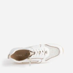 Tennis CAPRICE Blanche En Cuir Et Mesh -Caprices Chaussures Boutique WWWERM 10384320054 4