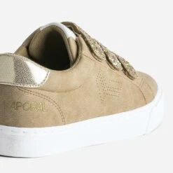 Tennis KAPORAL Camel à Scratchs Pailletés Dorées -Caprices Chaussures Boutique WWWERM 10384320104 5