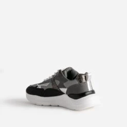 Tennis TEXTO Noire, Grise Et Argentée -Caprices Chaussures Boutique WWWERM 10384320202 3