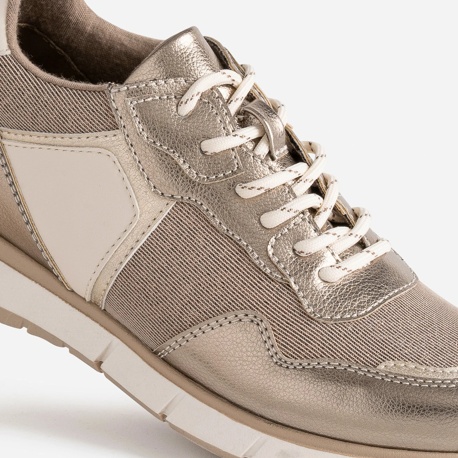 Tennis TEXTO Bronze, Or Et écrue Multi Matières 8 Tennis TEXTO Bronze, Or Et écrue Multi Matières – Image 6