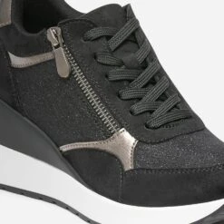 Tennis Compensée Noire Détails Bronze -Caprices Chaussures Boutique WWWERM 10384320206 5