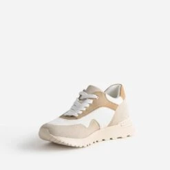 Tennis TEXTO Blanche, Beige Et Camel -Caprices Chaussures Boutique WWWERM 10384320231 2