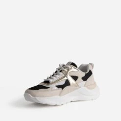 Tennis TEXTO Noire, Beige, Blanche Et Dorée 10 Tennis TEXTO Noire, Beige, Blanche Et Dorée -Caprices Chaussures Boutique WWWERM 10384320359 2