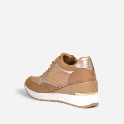 Tennis Compensée Camel Détails Dorés -Caprices Chaussures Boutique WWWERM 10384320364 3