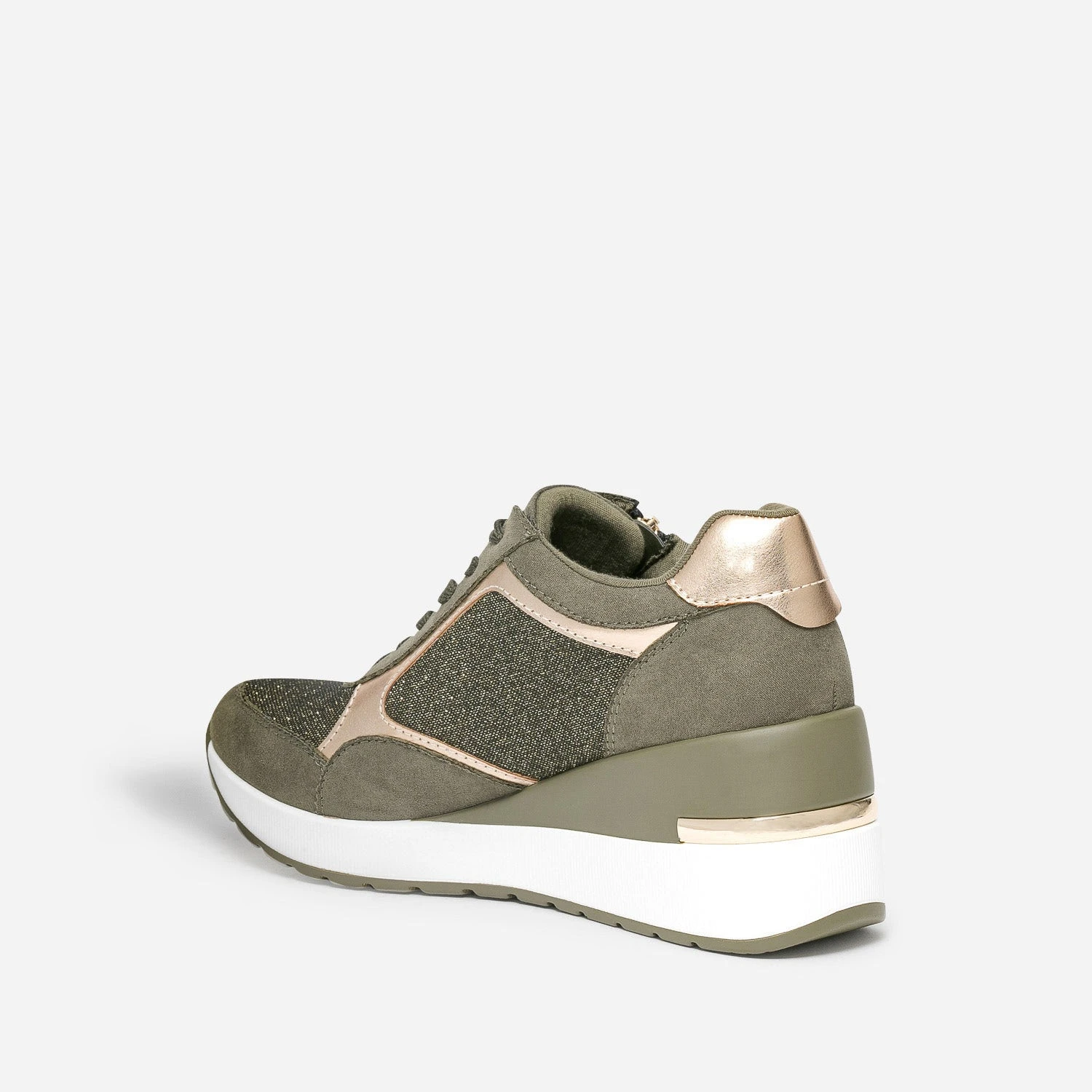 Tennis Compensée Kaki Détails Dorés 6 Tennis Compensée Kaki Détails Dorés – Image 4
