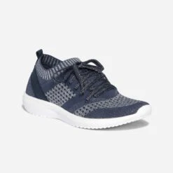 Tennis-chaussette Bleue Et Argentée Tricotée éco-conçue -Caprices Chaussures Boutique WWWERM 10384320677 1