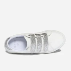 Tennis TEXTO Blanche à Scratchs Pailletés Argentés -Caprices Chaussures Boutique WWWERM 10384320744 4