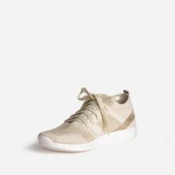 Tennis-chaussette Beige Et Doré Tricotée éco-conçue -Caprices Chaussures Boutique WWWERM 10384320782 2