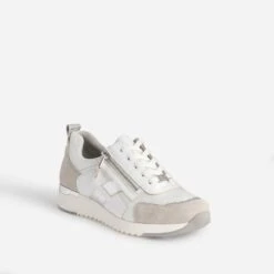 Tennis CAPRICE Blanche, Grise Et Argent -Caprices Chaussures Boutique WWWERM 10384320850 1