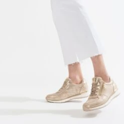 Tennis Beige Doré Perforée -Caprices Chaussures Boutique WWWERM 10384320855 10