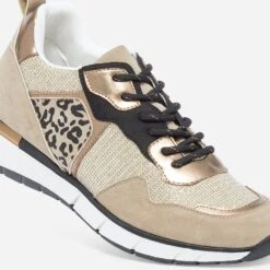 Tennis TEXTO Beige, Or Et Noir Multi Matières -Caprices Chaussures Boutique WWWERM 10384320903 5