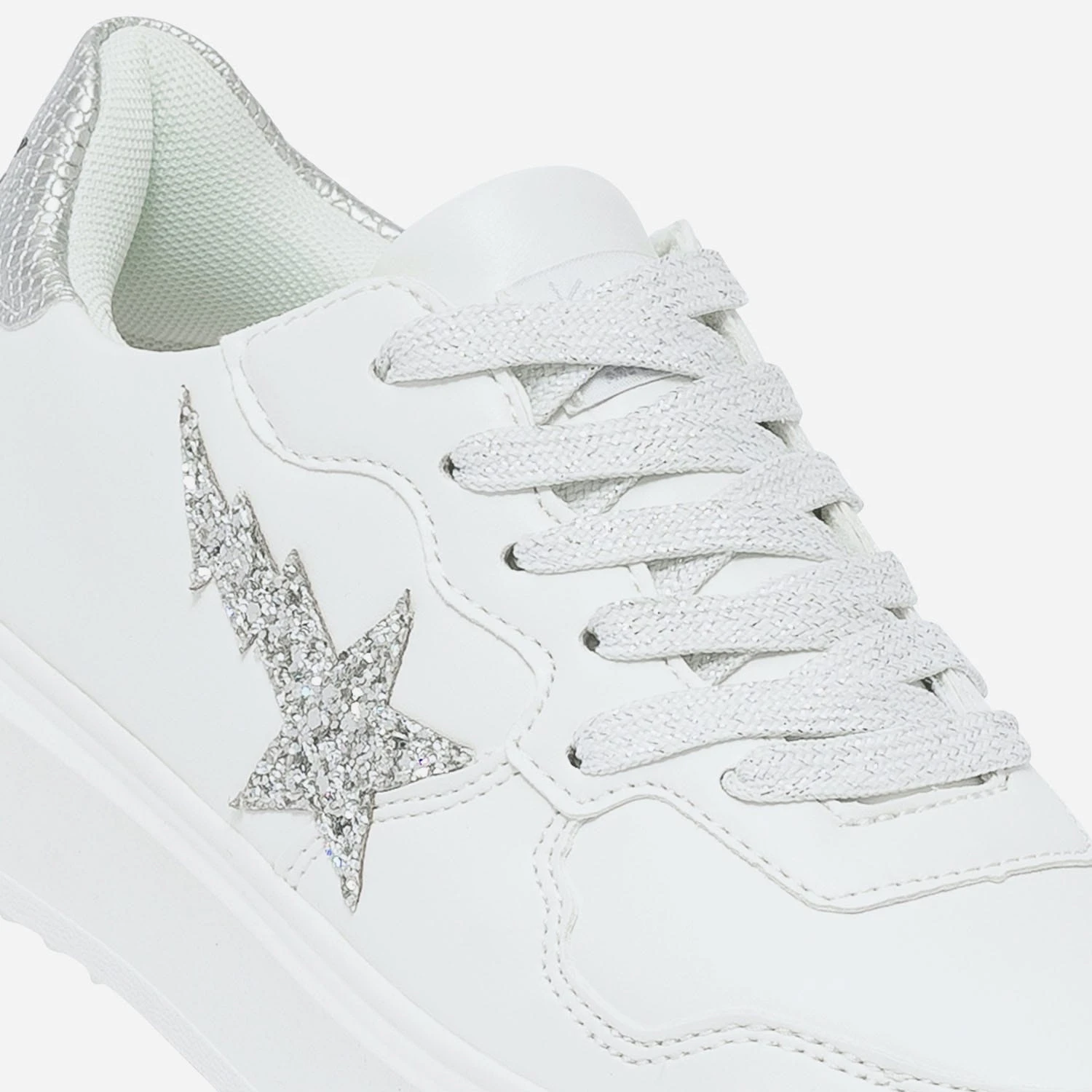 Tennis KAPORAL Blanche à étoile Pailletée Argent 8 Tennis KAPORAL Blanche à étoile Pailletée Argent – Image 6