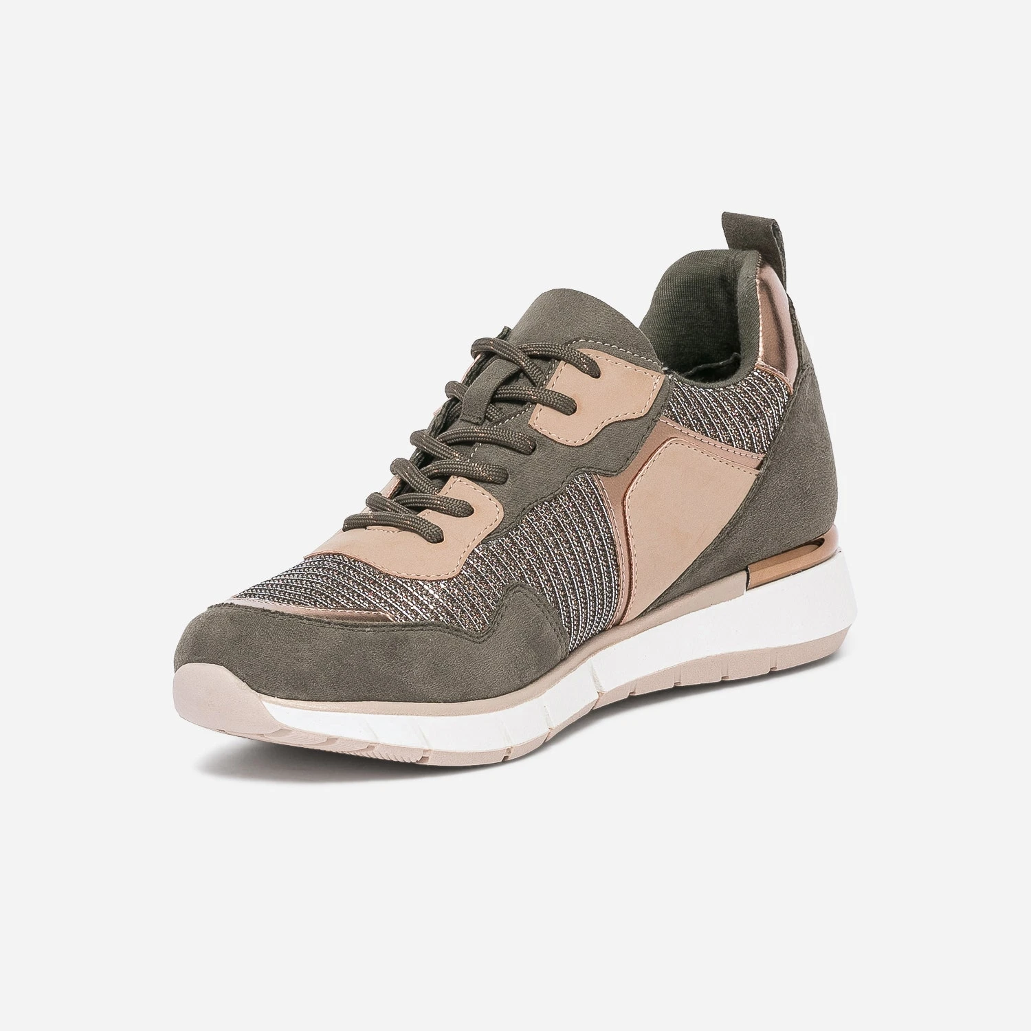 Tennis TEXTO Kaki Et Beige Mix Matière 5 Tennis TEXTO Kaki Et Beige Mix Matière – Image 3