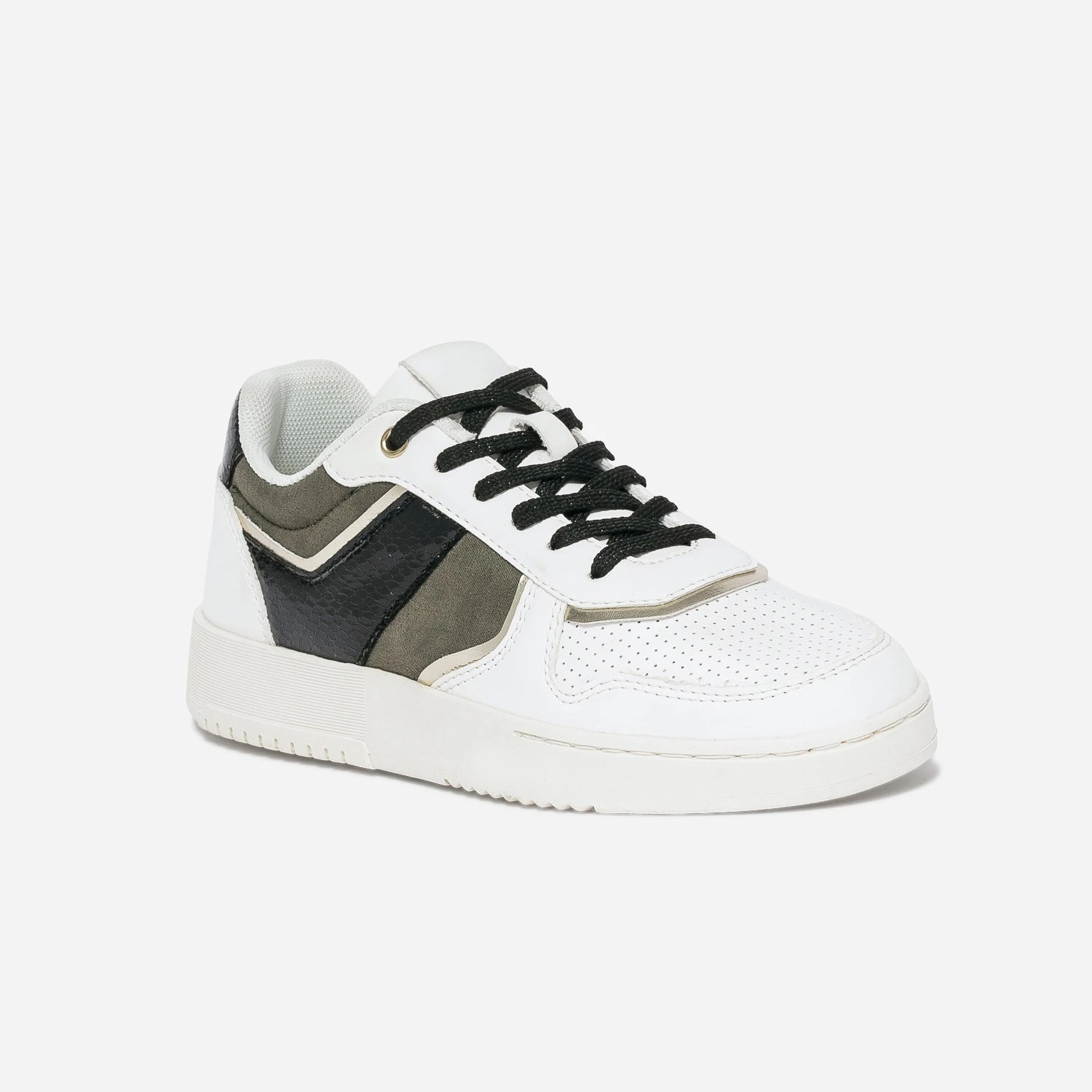 Tennis TEXTO Blanche, Kaki, Noire Et Dorée 4 Tennis TEXTO Blanche, Kaki, Noire Et Dorée – Image 2