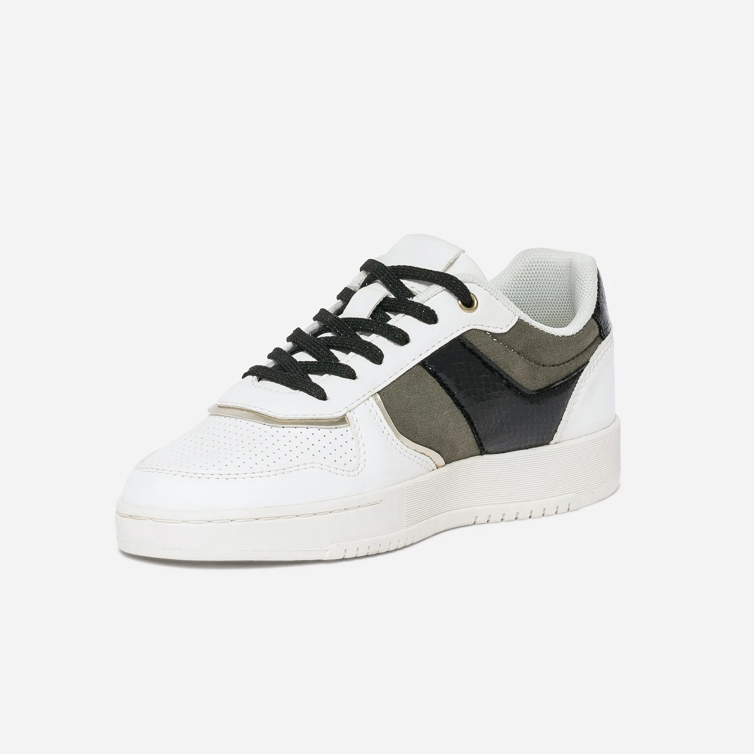 Tennis TEXTO Blanche, Kaki, Noire Et Dorée 5 Tennis TEXTO Blanche, Kaki, Noire Et Dorée – Image 3