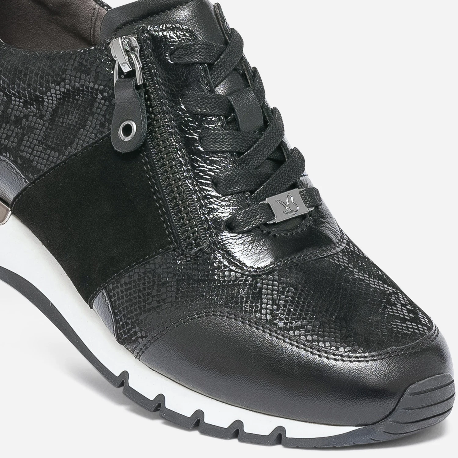 Tennis CAPRICE Noire Et Effet Python En Cuir 8 Tennis CAPRICE Noire Et Effet Python En Cuir – Image 6