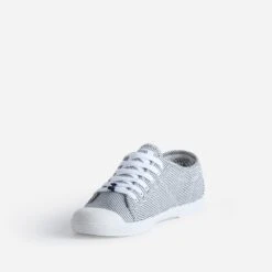 Tennis LE TEMPS DES CERISES Blanche Rayée Marine -Caprices Chaussures Boutique WWWERM 10384330100 2