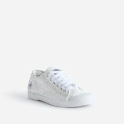 Tennis LE TEMPS DES CERISES Blanche Effet Dentelle -Caprices Chaussures Boutique WWWERM 10384330104 1