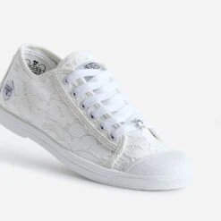 Tennis LE TEMPS DES CERISES Blanche Effet Dentelle -Caprices Chaussures Boutique WWWERM 10384330104 5