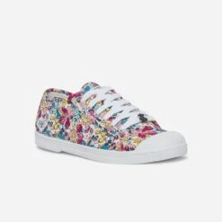 Tennis LE TEMPS DES CERISES Blanche En Toile Imprimée Fleurs -Caprices Chaussures Boutique WWWERM 10384330159 1