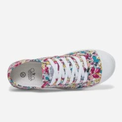 Tennis LE TEMPS DES CERISES Blanche En Toile Imprimée Fleurs -Caprices Chaussures Boutique WWWERM 10384330159 4