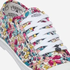 Tennis LE TEMPS DES CERISES Blanche En Toile Imprimée Fleurs -Caprices Chaussures Boutique WWWERM 10384330159 5