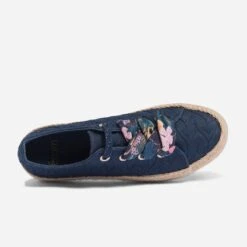 Tennis Bleue Brodée à Lacet-foulard -Caprices Chaussures Boutique WWWERM 10384330180 4