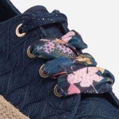 Tennis Bleue Brodée à Lacet-foulard -Caprices Chaussures Boutique WWWERM 10384330180 5