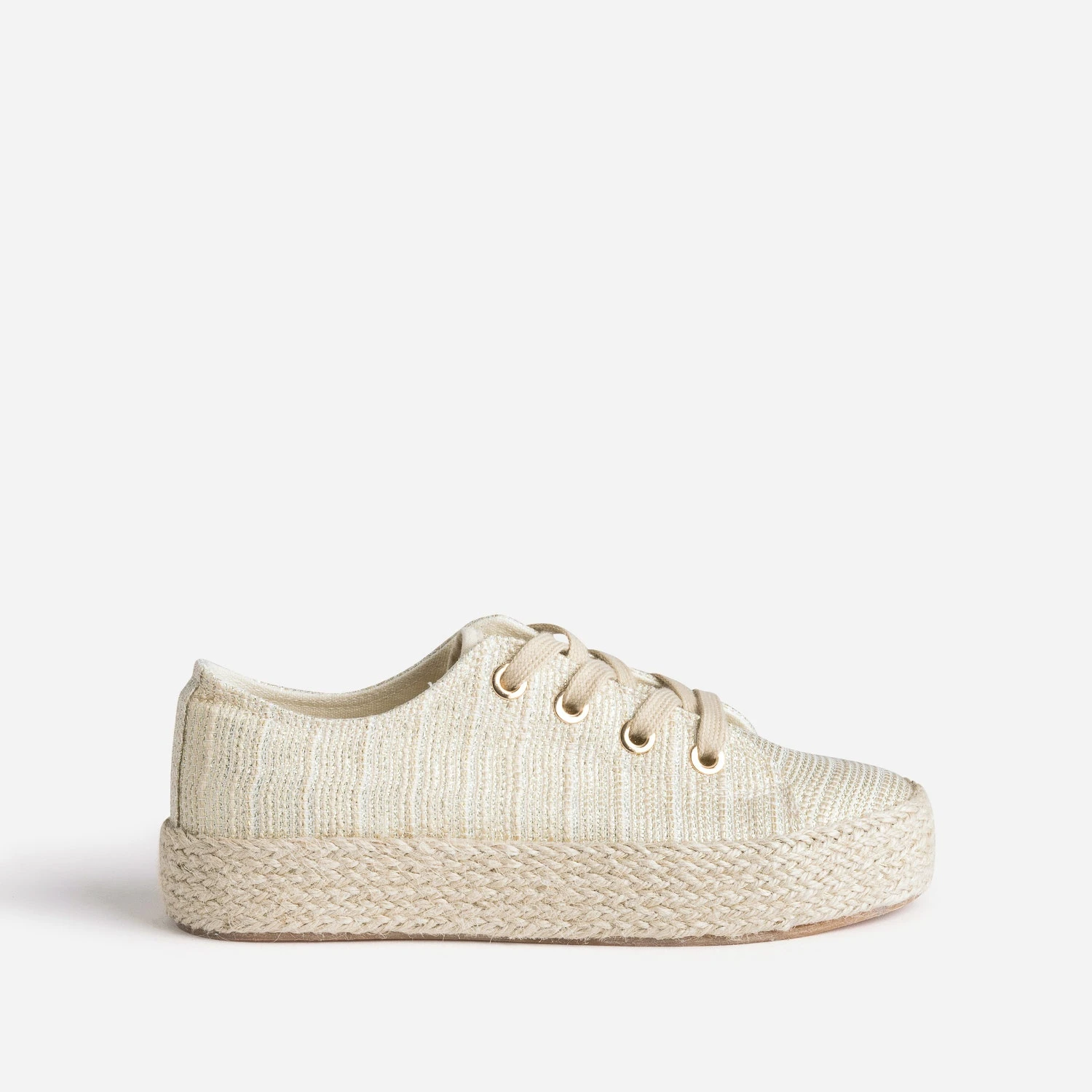 Tennis Dorée En Toile Brodée 3 Tennis Dorée En Toile Brodée