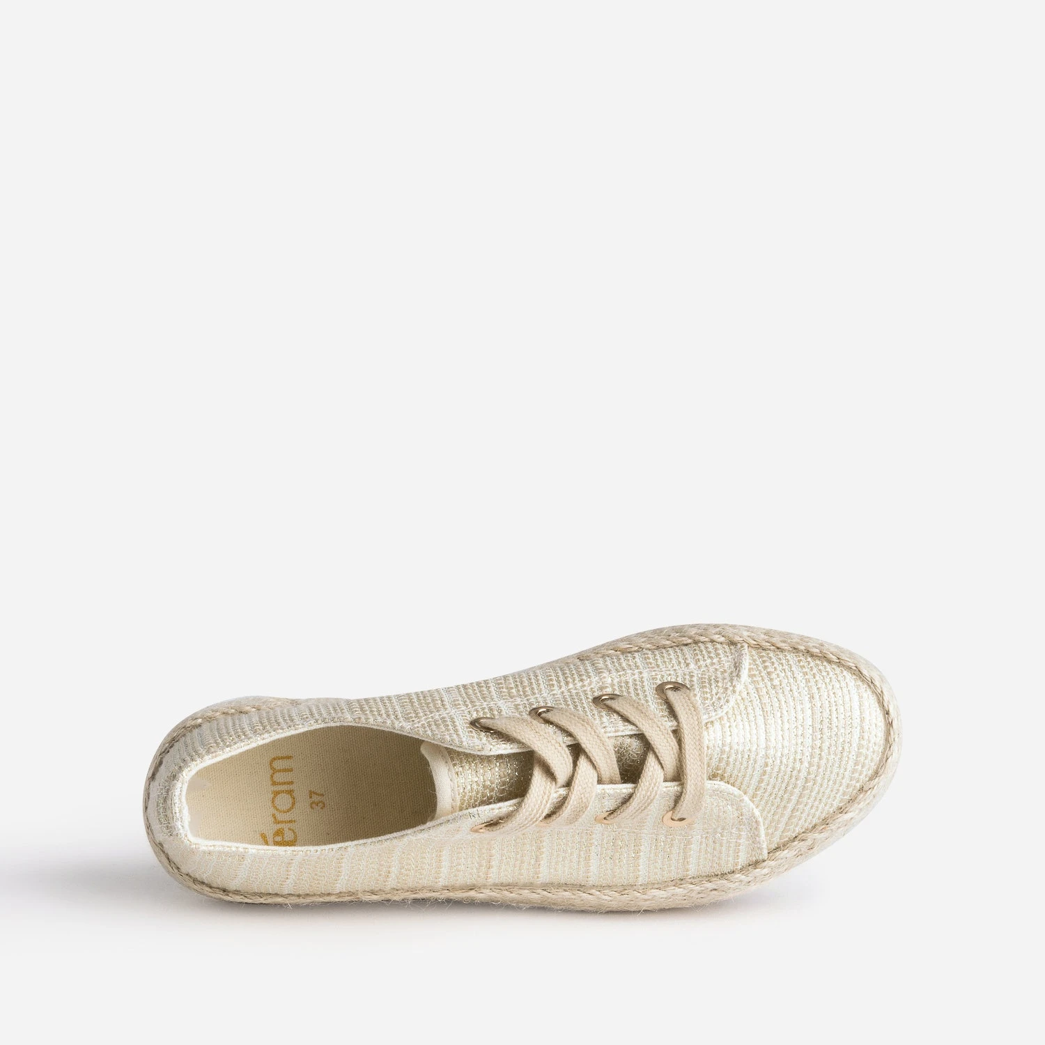 Tennis Dorée En Toile Brodée 8 Tennis Dorée En Toile Brodée – Image 6