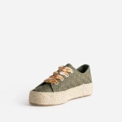 Tennis Kaki à Dentelle à Semelle Plateforme Corde -Caprices Chaussures Boutique WWWERM 10384330199 2