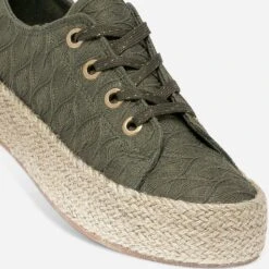 Tennis Kaki à Dentelle à Semelle Plateforme Corde -Caprices Chaussures Boutique WWWERM 10384330199 6