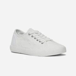 Tennis Blanche En Toile Façon Broderie Anglaise -Caprices Chaussures Boutique WWWERM 10384330201 1