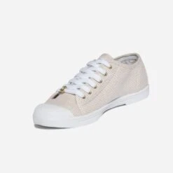 Tennis LE TEMPS DES CERISES Beige Rayée Blanc Et Argent -Caprices Chaussures Boutique WWWERM 10384330202 2