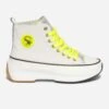 Basket KAPORAL Blanche Et Argenté En Toile à Plateforme Et Lacet Jaune Fluo 2 Basket KAPORAL Blanche Et Argenté En Toile à Plateforme Et Lacet Jaune Fluo -Caprices Chaussures Boutique WWWERM 10384330208 0