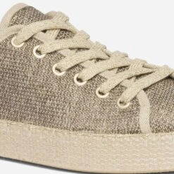 Tennis Marron En Toile Pailletée à Plateforme Corde -Caprices Chaussures Boutique WWWERM 10384330210 5