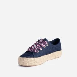 Tennis Marine Brodée Dentelle éco-conçue -Caprices Chaussures Boutique WWWERM 10384330216 3