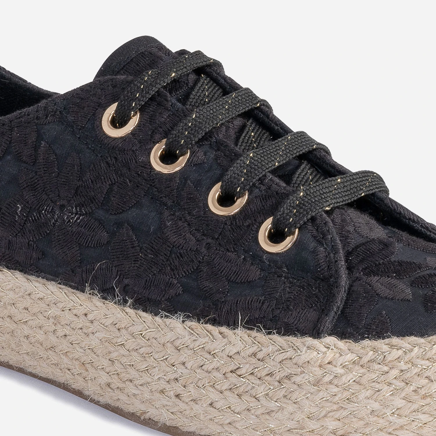 Tennis Noire Brodée Dentelle éco-conçue 4 Tennis Noire Brodée Dentelle éco-conçue – Image 2