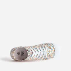 Tennis LE TEMPS DES CERISES Beige Toile Fleurie -Caprices Chaussures Boutique WWWERM 10384330223 4