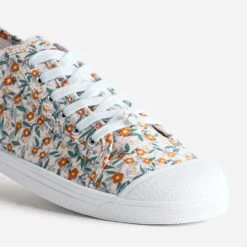 Tennis LE TEMPS DES CERISES Beige Toile Fleurie -Caprices Chaussures Boutique WWWERM 10384330223 5